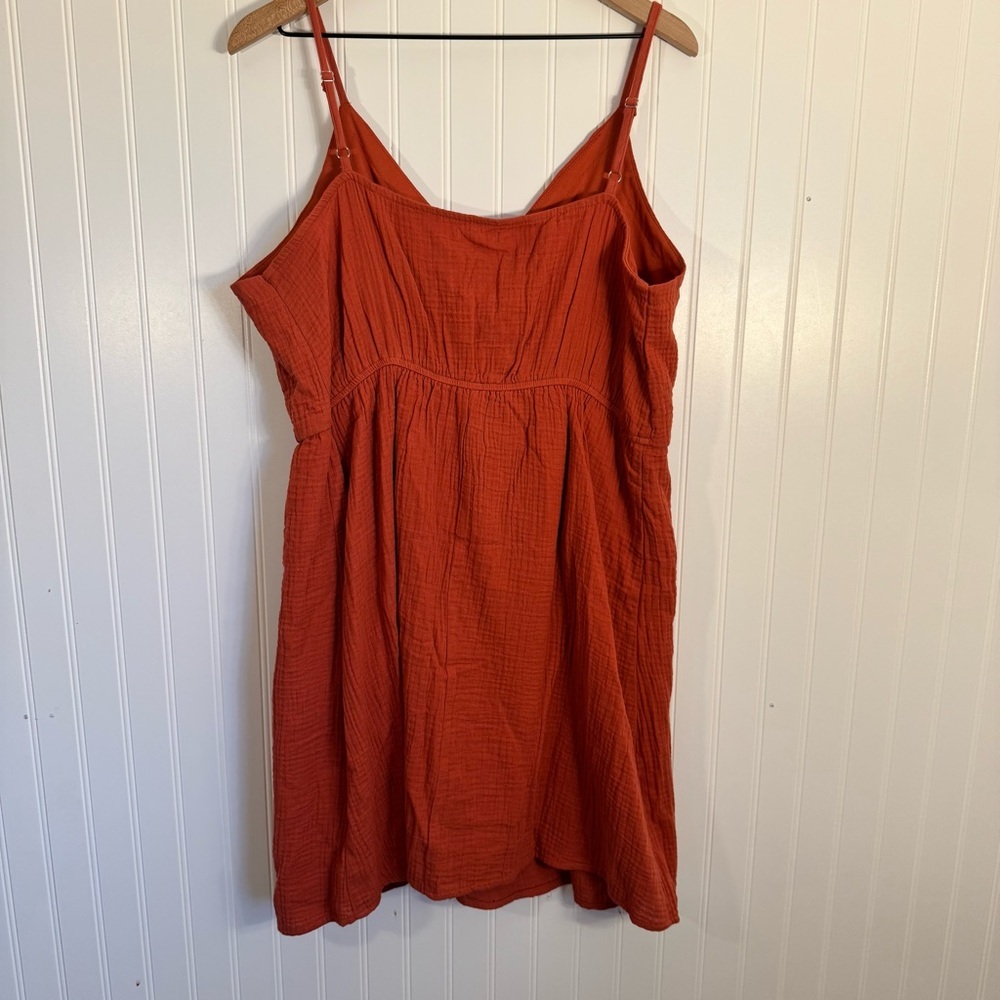 Maurice’s Textured Gauze V Neck Tulip Hem Wrap Mini Dress 100% Cotton Size XL - Picture 3 of 13